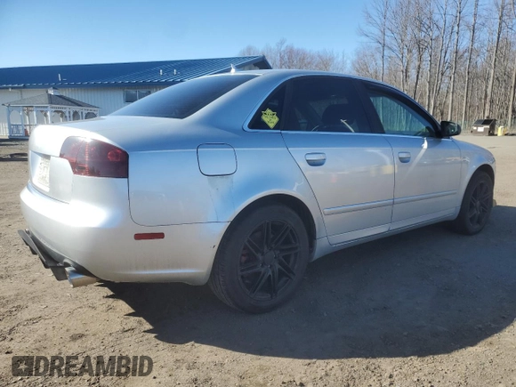 2007 Audi A4 2.0T with VIN WAUAF78E57A017762, listed as a Copart auction lot 50234585 with 159,666 mi miles and Salvage Title. Bid and sale history available at carsss.com. Image 3.