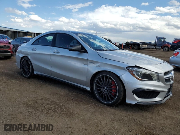 2015 Mercedes-Benz CLA 45 AMG with VIN WDDSJ5CB2FN216868, listed as a Copart auction lot 55498545 with 67,351 mi miles and Salvage title. Bid and sale history available at DreamBid. Image 4.