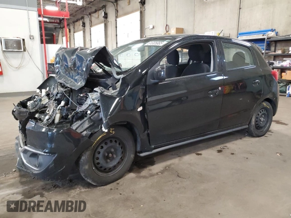 2019 Mitsubishi Mirage ES with VIN ML32A3HJ6KH011077, listed as a Copart auction lot 61005885 with 152,201 mi miles and Salvage title. Bid and sale history available at DreamBid. Image 1.