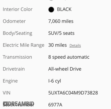 2021 BMW X5 xDrive45e with VIN 5UXTA6C04M9D73XXX, listed as a Copart auction lot 57567295 with 7,060 mi miles and Clean title. Bid and sale history available at DreamBid. Image 10.