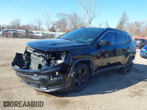 2022 Jeep Compass Latitude with VIN 3C4NJDBB4NT134481, listed as a IAAI auction lot 41973387 with 97,533 mi miles and . Bid and sale history available at DreamBid. Image 2.