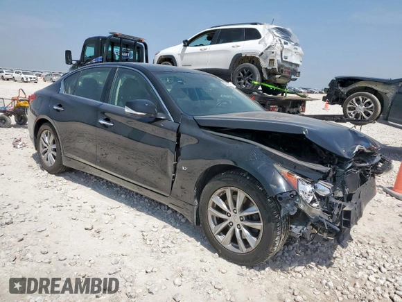 2015 Infiniti Q50 z VIN JN1BV7AR4FM423894, wystawiony jako Copart lot #57297595 z przebiegiem 82 593 mil mil oraz Szkoda całkowita • Salvage title. Historia ofert i sprzedaży dostępna na DreamBid. Obrazek 4.