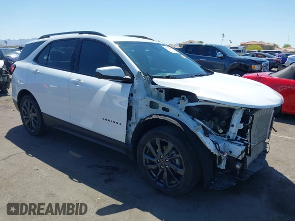 2023 Chevrolet Equinox RS with VIN 3GNAXMEG0PL111407, listed as a IAAI auction lot 41985925 with 34,283 mi miles and . Bid and sale history available at DreamBid. Image 1.