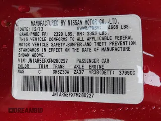2015 Nissan GT-R Premium z VIN JN1AR5EFXFM280227, wystawiony jako IAAI lot #41920650 z przebiegiem 79 140 mil mil oraz . Historia ofert i sprzedaży dostępna na DreamBid. Obrazek 9.