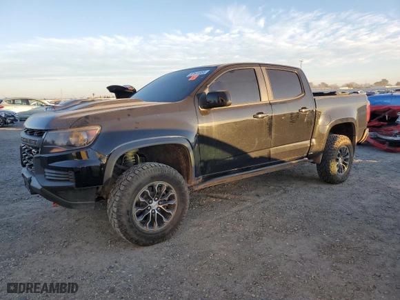 2021 Chevrolet Colorado 4WD ZR2 with VIN 1GCGTEEN6M1169379, listed as a Copart auction lot 87615955 with 34,487 mi miles and Salvage Title. Bid and sale history available at carsss.com. Image 1.