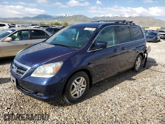 2006 Honda Odyssey EX z VIN 5FNRL38496B023830, wystawiony jako Copart lot #57497265 z przebiegiem 123 839 mil mil oraz Szkoda całkowita • Salvage title. Historia ofert i sprzedaży dostępna na DreamBid. Obrazek 1.