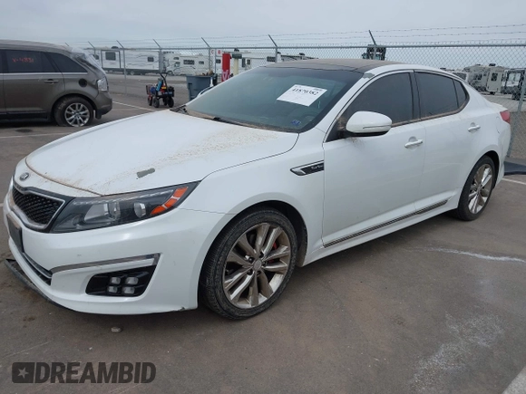 2015 Kia Optima SX Turbo with VIN 5XXGR4A69FG361006, listed as a IAAI auction lot 41870382 with 150,084 mi miles. Bid and sale history available at carsss.com. Image 17.
