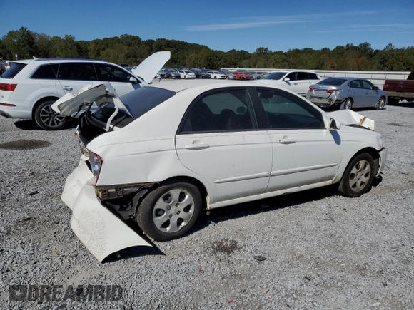2005 Kia Spectra LX with VIN KNAFE121055167652, listed as a Copart auction lot 72753994 with Not Provided miles and Salvage Title. Bid and sale history available at carsss.com. Image 3.