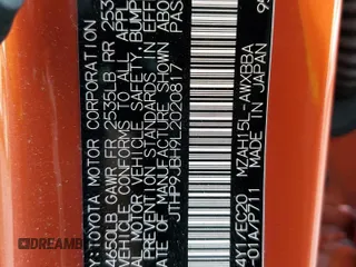 2020 Lexus UX with VIN JTHP9JBH9L2020817, listed as a Copart auction lot 37343773 with 36,702 mi miles. Bid and sale history available at carsss.com. Image 12.