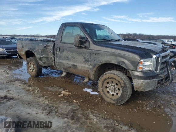 2005 Ford F-250 XL with VIN 1FTNF21505EC75291, listed as a Copart auction lot 88982815 with Not Provided miles and Salvage Title. Bid and sale history available at DreamBid. Image 4.
