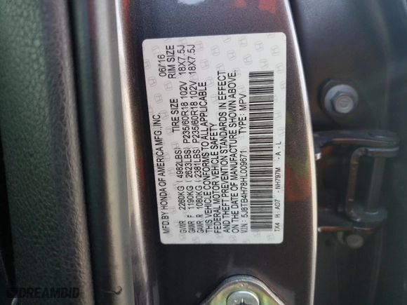 2017 Acura RDX w/Advance Pkg with VIN 5J8TB4H78HL009671, listed as a Copart auction lot 42507745 with 78,640 mi miles and Salvage Title. Bid and sale history available at carsss.com. Image 15.