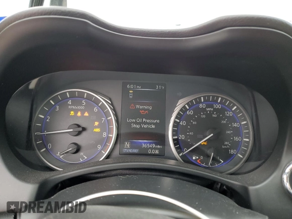 2019 Infiniti Q60 3.0t LUXE with VIN JN1EV7EK2KM231295, listed as a Copart auction lot 45888755 with 36,549 mi miles and Salvage Title. Bid and sale history available at carsss.com. Image 9.