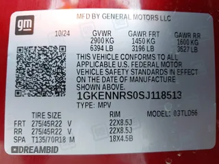 2025 GMC Acadia AWD Elevation z VIN 1GKENNRS0SJ118513, wystawiony jako IAAI lot #41821990 z przebiegiem 1 114 mil mil oraz . Historia ofert i sprzedaży dostępna na DreamBid. Obrazek 9.
