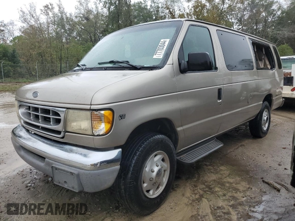 2001 Ford Econoline Passenger XL with VIN 1FBSS31LX1HA23564, listed as a Copart auction lot 77703044 with 276,538 mi miles and Salvage title. Bid and sale history available at DreamBid. Image 1.