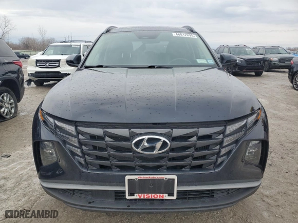 2022 Hyundai Tucson Hybrid SEL Convenience with VIN KM8JFCA13NU049605, listed as a Copart auction lot 46812695 with 43,756 mi miles and Salvage Title. Bid and sale history available at carsss.com. Image 5.