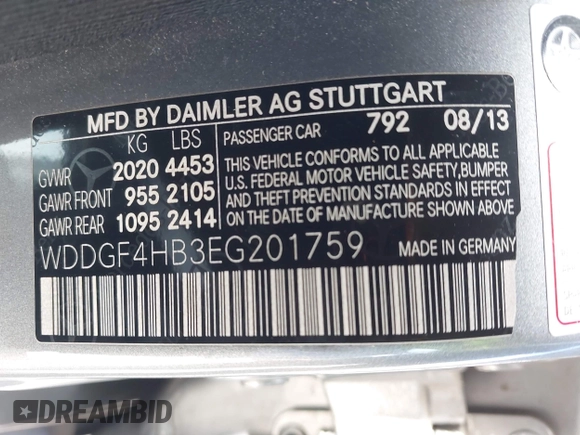 2014 Mercedes-Benz C-Class C 250 Sport with VIN WDDGF4HB3EG201759, listed as a IAAI auction lot 41828314 with 111,161 mi miles. Bid and sale history available at carsss.com. Image 9.