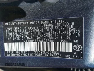 2010 Toyota Corolla with VIN 2T1BU4EE2AC337981, listed as a IAAI auction lot 41998621 with 153,295 mi miles and . Bid and sale history available at carsss.com. Image 9.