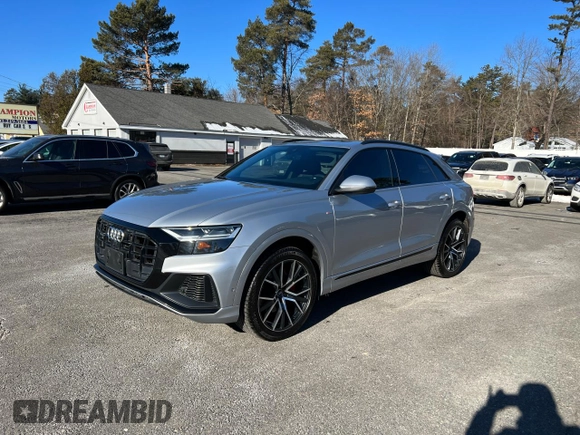 2019 Audi Q8 Premium Plus with VIN WA1EVAF14KD017080, listed as a Copart auction lot 43855065 with 102,846 mi miles and Clean Title. Bid and sale history available at carsss.com. Image 2.