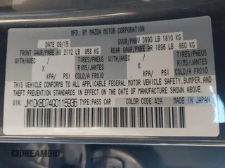 2016 Mazda CX-3 Grand Touring with VIN JM1DKBD74G0115936, listed as a IAAI auction lot 41296104 with 191,408 mi miles. Bid and sale history available at carsss.com. Image 9.