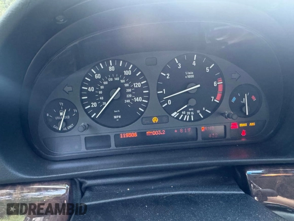 2000 BMW 7 Series 740i with VIN WBAGG8348YDN75777, listed as a Copart auction lot 65038165 with 119,506 mi miles and Clean title. Bid and sale history available at DreamBid. Image 8.