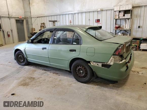 2001 Honda Civic LX z VIN 2HGES16581H519496, wystawiony jako Copart lot #56587845 z przebiegiem 145 971 mil mil oraz Nie do naprawy • Non repairable. Historia ofert i sprzedaży dostępna na DreamBid. Obrazek 2.