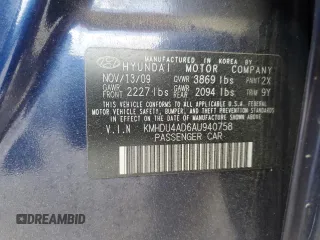 2010 Hyundai Elantra GLS z VIN KMHDU4AD6AU940758, wystawiony jako Copart lot #55929485 z przebiegiem 117 907 mil mil oraz Czysty tytuł • Clean title. Historia ofert i sprzedaży dostępna na DreamBid. Obrazek 12.