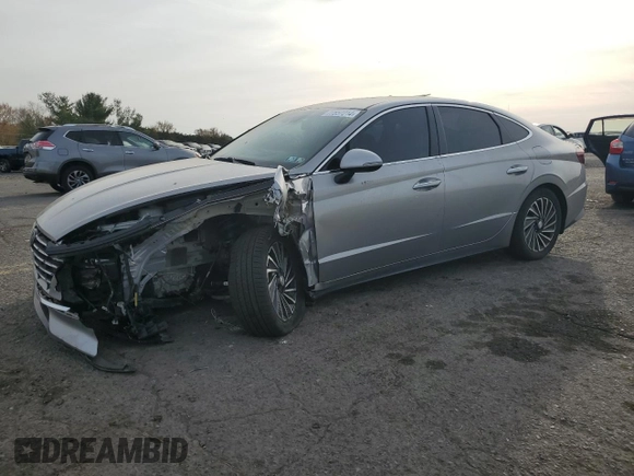 2020 Hyundai Sonata Hybrid Ultimate with VIN KMHL34JJ2LA010025, listed as a Copart auction lot 77657214 with 59,596 mi miles and Salvage Title. Bid and sale history available at carsss.com. Image 1.
