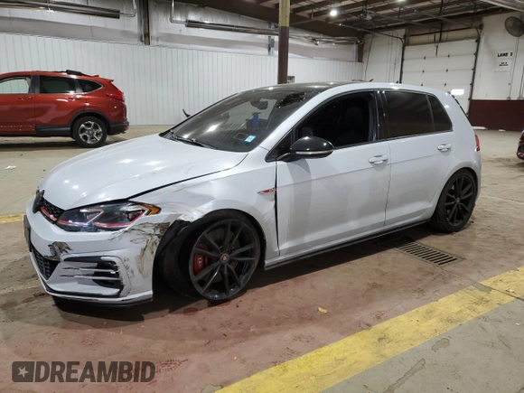 2021 Volkswagen Golf GTI S with VIN 3VW6T7AUXMM001474, listed as a Copart auction lot 84520724 with 38,173 mi miles and Salvage Title. Bid and sale history available at carsss.com. Image 1.