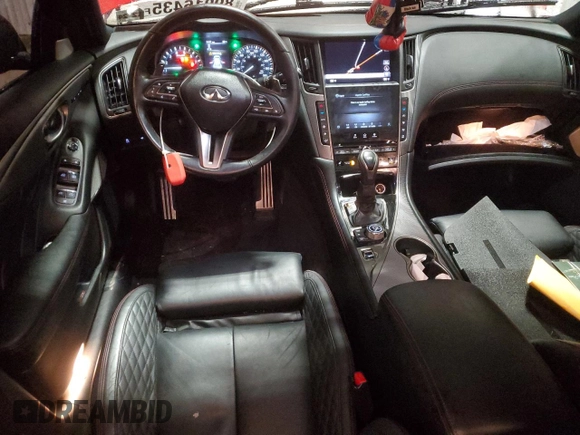 2020 Infiniti Q50 Red Sport 400 with VIN JN1FV7AR7LM660179, listed as a Copart auction lot 89016435 with 33,500 mi miles and Salvage Title. Bid and sale history available at carsss.com. Image 8.