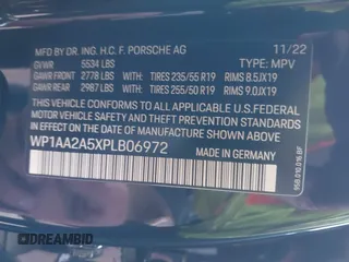 2023 Porsche Macan с VIN WP1AA2A5XPLB06972, выставлен на аукционе IAAI как лот 41147203 с пробегом 14 060 миль миль и . История ставок и продаж доступна на DreamBid. Изображение 9.