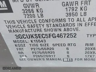 2015 Chevrolet Silverado 1500 LTZ with VIN 3GCUKSEC5FG467252, listed as a IAAI auction lot 41544477 with 144,719 mi miles. Bid and sale history available at carsss.com. Image 9.