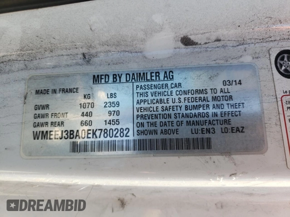 2014 Smart fortwo Pure с VIN WMEEJ3BA0EK780282, выставлен на аукционе Copart как лот 47691815 с пробегом 74 144 миль миль и Чистый • Clean title. История ставок и продаж доступна на DreamBid. Изображение 12.