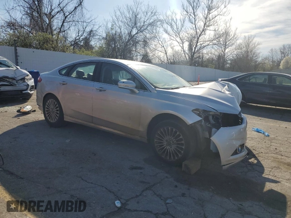 2014 Ford Fusion Titanium with VIN 3FA6P0K90ER228580, listed as a Copart auction lot 49986585 with Not Provided miles and Salvage Title. Bid and sale history available at DreamBid. Image 4.