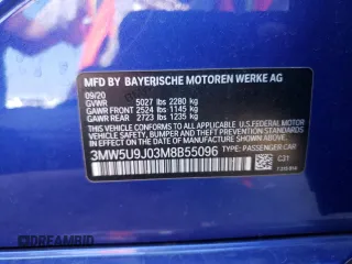 2021 BMW 3 Series M340i xDrive with VIN 3MW5U9J03M8B55096, listed as a Copart auction lot 73433514 with 49,381 mi miles and Salvage Title. Bid and sale history available at carsss.com. Image 12.