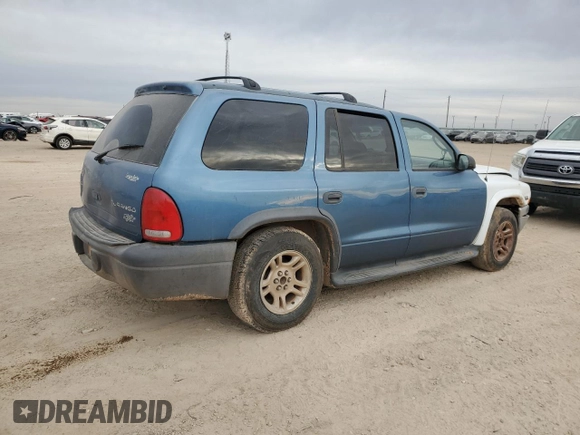 2003 Dodge Durango Sport with VIN 1D4HR38N53F619322, listed as a Copart auction lot 84671004 with 167,511 mi miles and Salvage title. Bid and sale history available at DreamBid. Image 3.
