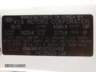 2013 Kia Optima Hybrid LX with VIN KNAGM4ADXD5050468, listed as a Copart auction lot 80537874 with 132,895 mi miles and Clean Title. Bid and sale history available at carsss.com. Image 12.