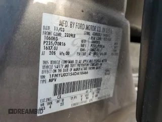 2004 Ford Escape XLT with VIN 1FMYU03154DA18466, listed as a Copart auction lot 70574604 with 168,553 mi miles and Salvage Title. Bid and sale history available at carsss.com. Image 16.