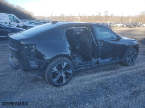 2024 Polestar 2 with VIN YSMFD3KA1RL222424, listed as a Copart auction lot 47779655 with 8,575 mi miles and Salvage Title. Bid and sale history available at carsss.com. Image 3.