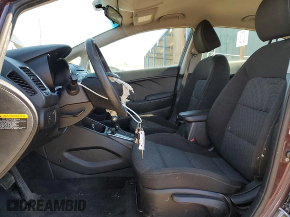 2017 Kia Forte LX with VIN 3KPFK4A7XHE025479, listed as a Copart auction lot 46625795 with 104,038 mi miles and Salvage Title. Bid and sale history available at carsss.com. Image 7.