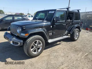 2020 Jeep Wrangler Unlimited Sahara with VIN 1C4HJXEN5LW153424, listed as a Copart auction lot 56189575 with 56,484 mi miles and Salvage title. Bid and sale history available at DreamBid. Image 1.