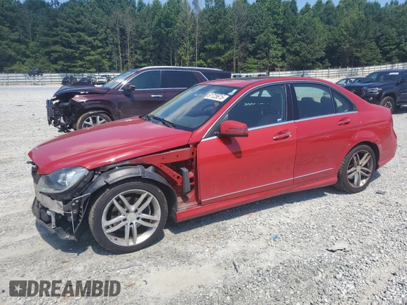 2014 Mercedes-Benz C 250 Sport with VIN WDDGF4HB6ER309832, listed as a Copart auction lot 61725615 with 123,341 mi miles and Salvage title. Bid and sale history available at DreamBid. Image 1.