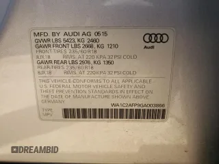 2016 Audi Q5 Premium with VIN WA1C2AFP9GA003866, listed as a Copart auction lot 56468165 with 97,467 mi miles and Salvage title. Bid and sale history available at DreamBid. Image 12.