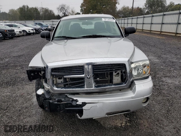 2006 Dodge Dakota SLT with VIN 1D7HE48K86S605839, listed as a Copart auction lot 78135534 with 205,283 mi miles and Salvage Title. Bid and sale history available at DreamBid. Image 5.