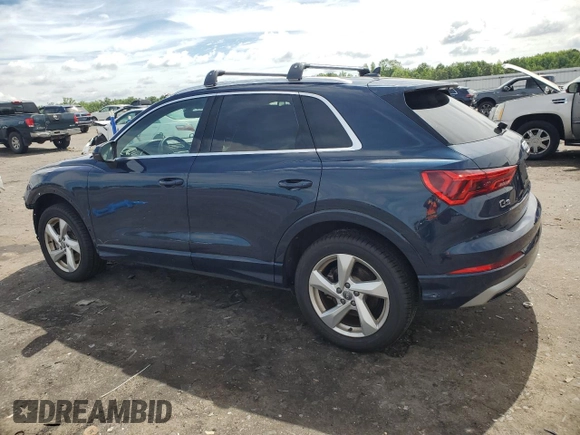 2019 Audi Q3 Premium Plus with VIN WA1BECF39K1083724, listed as a Copart auction lot 60753414 with 35,095 mi miles and Salvage Title. Bid and sale history available at carsss.com. Image 2.