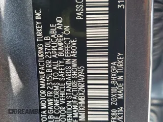 2022 Toyota C-HR XLE z VIN NMTKHMBX2NR140945, wystawiony jako Copart lot #58809375 z przebiegiem 56 161 mil mil oraz Nie do naprawy • Non repairable. Historia ofert i sprzedaży dostępna na DreamBid. Obrazek 14.