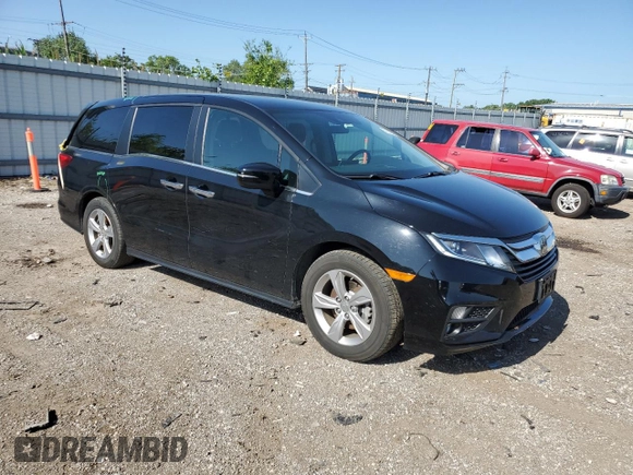 2019 Honda Odyssey EX with VIN 5FNRL6H56KB061780, listed as a Copart auction lot 61628045 with 96,017 mi miles and Salvage title. Bid and sale history available at DreamBid. Image 4.