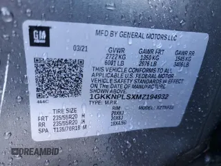 2021 GMC Acadia Denali z VIN 1GKKNPLSXMZ194932, wystawiony jako Copart lot #56885765 z przebiegiem Nie podano mil oraz Szkoda całkowita • Salvage title. Historia ofert i sprzedaży dostępna na DreamBid. Obrazek 13.