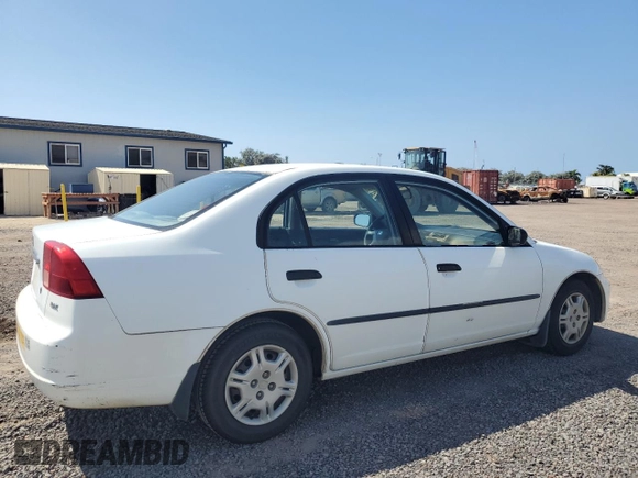 2001 Honda Civic DX with VIN 2HGES16291H533834, listed as a Copart auction lot 45401585 with 71,250 mi miles and Clean Title. Bid and sale history available at carsss.com. Image 3.