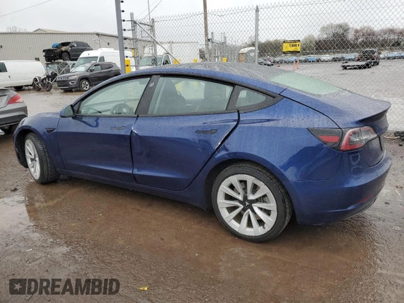 2022 Tesla Model 3 with VIN 5YJ3E1EA5NF368687, listed as a Copart auction lot 52782745 with 119,653 mi miles and Clean Title. Bid and sale history available at carsss.com. Image 2.