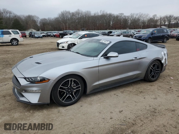 2021 Ford Mustang EcoBoost with VIN 1FA6P8TH6M5152871, listed as a Copart auction lot 89218525 with 40,677 mi miles and Salvage Title. Bid and sale history available at carsss.com. Image 1.